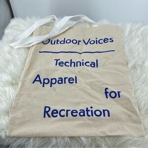 OUTDOOR VOICES Signature Tote reusable bag cream blue